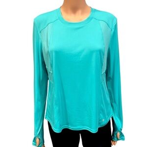 LAYER 8 Vibrant Fusion Long Sleeve Top With Mesh Panels Thumbholes NWT Medium